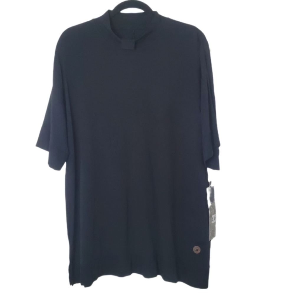 Double D Ranch NWT Women's Black Short Sleeve Mock Neck Tee Shirt XL
